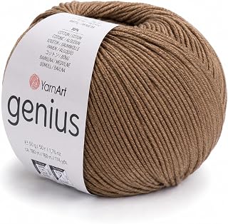 YarnArt Genius Soft Cotton Blend Yarn, 1 Pack (1.76 oz / 174 Yds) | 55% Cotton 45% Acrylic Craft Yarn, 174 Yds Each for Amigurumi, Crochet, Knitting & Baby Items