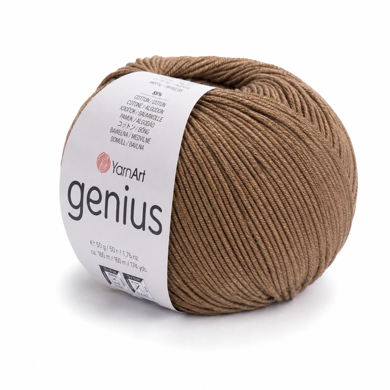 YarnArt Genius Soft Cotton Blend Yarn, 1 Pack (1.76 oz / 174 Yds) | 55% Cotton 4