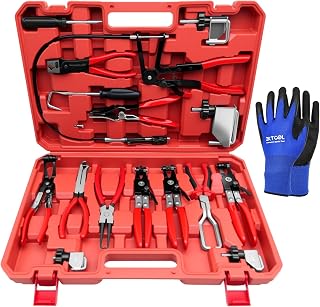 ZKTOOL 18PCS Hose Clamp Pliers Set, Hose Clamp Removal Tool for Automotive | With Long Reach Flexible Wire &amp; Electrical Disconnect Pliers for Fuel, Oil, Coolant Radiator, Heater &amp; Water Hoses,Fuel Lines