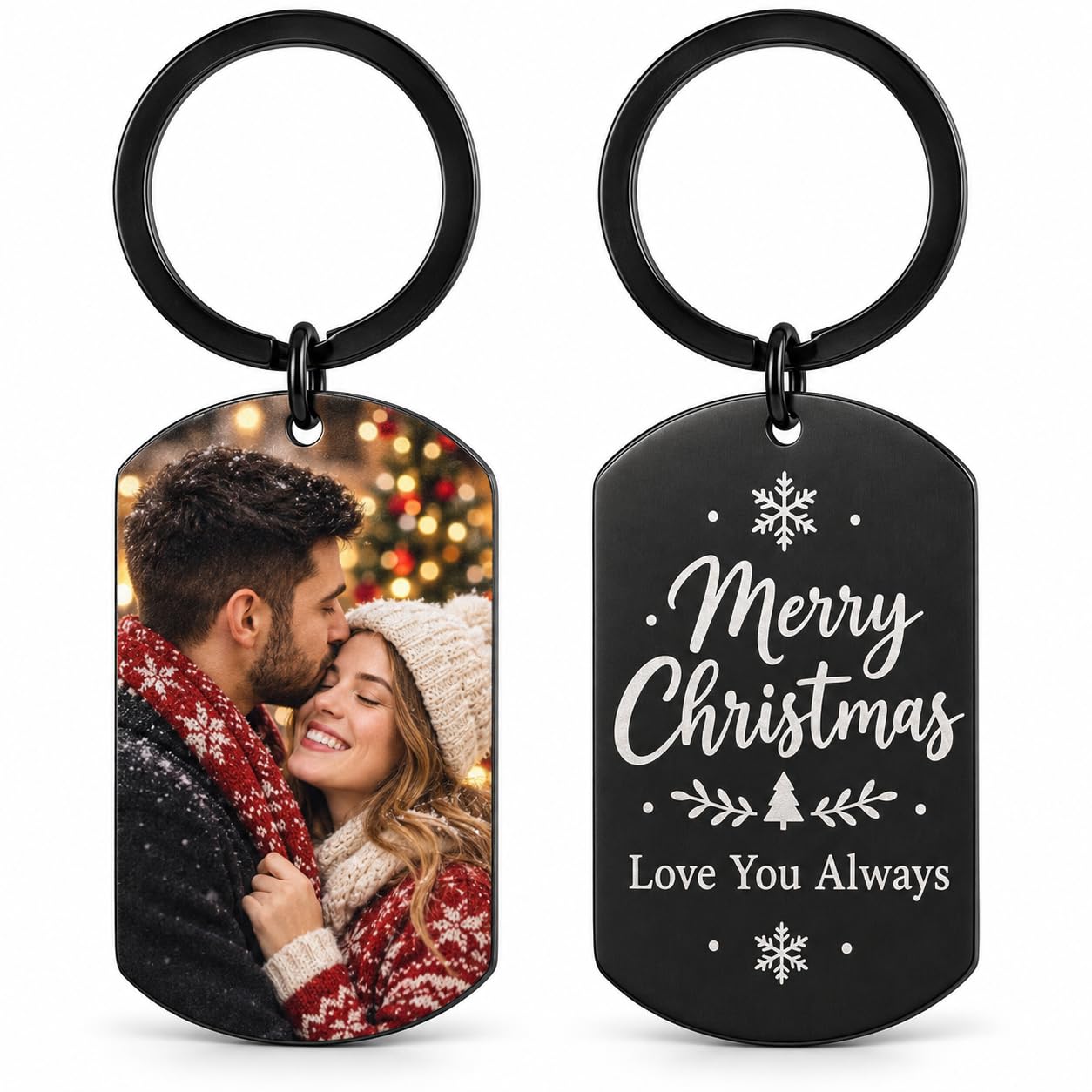 Eliphs Personalised Photo Keyring,Personalized Custom Keychain,Engraved Keyring 