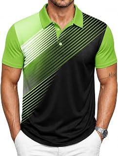 SCODI Mens Golf Shirt Short Sleeve Moisture Wicking UPF 50+ Print Polo