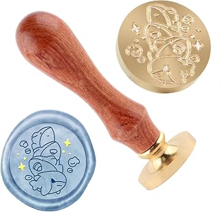 Cute Animals Wax Seal Stamp Sealing Wax Stamps 25mm Removable Brass Seal Stamp with Wood Handle for Wedding Invitations Envelopes Gift Packing Craft Adhesive Waxing