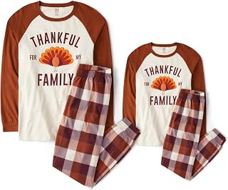 The Children's Place,Unisex Baby,Family Matching, Holiday Pajama Sets, Cotton,Thankful Family,7