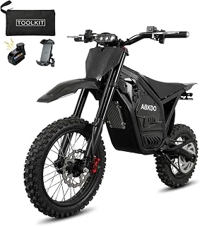 ABKDO Electric Dirt Bike for Teens Adults, 4000W Motor, 48V Battery，45MPH | 230Nm,14" /12" Tires Off-Road E-Motorcycle, Full Hydraulic Brakes and Suspensions Mountain Off-Road Bike