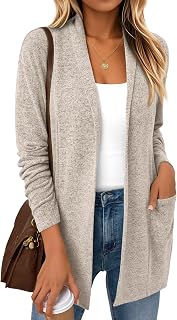 LILLUSORY Cardigan for Women Lightweight Cardigans Fall Fashion Outfits | Open Front Long Cardigan with Pockets, Business Casual Travel Outfits