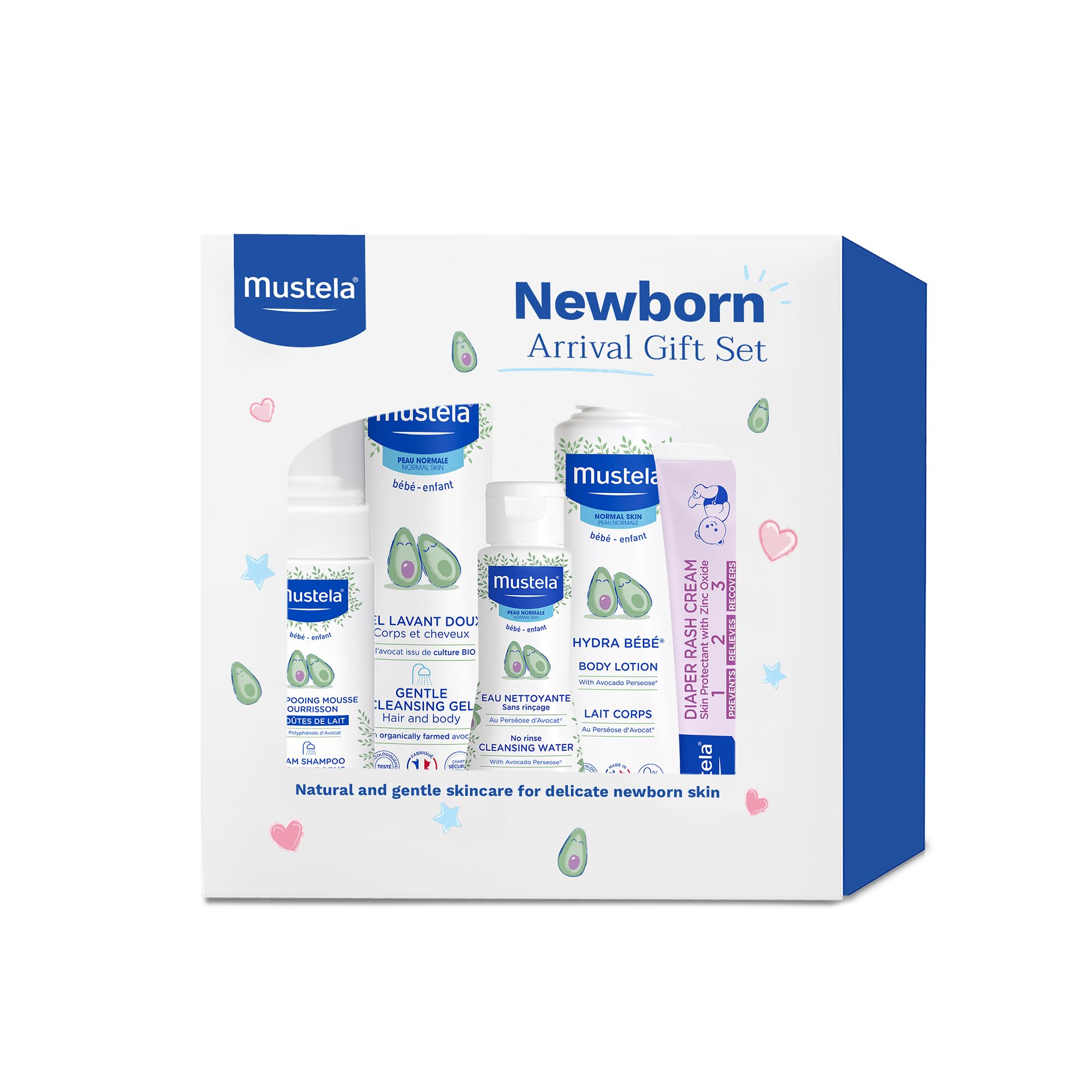 Mustela Newborn Arrival Gift Set - Baby Skincare & Bath Time Essentials - Natura