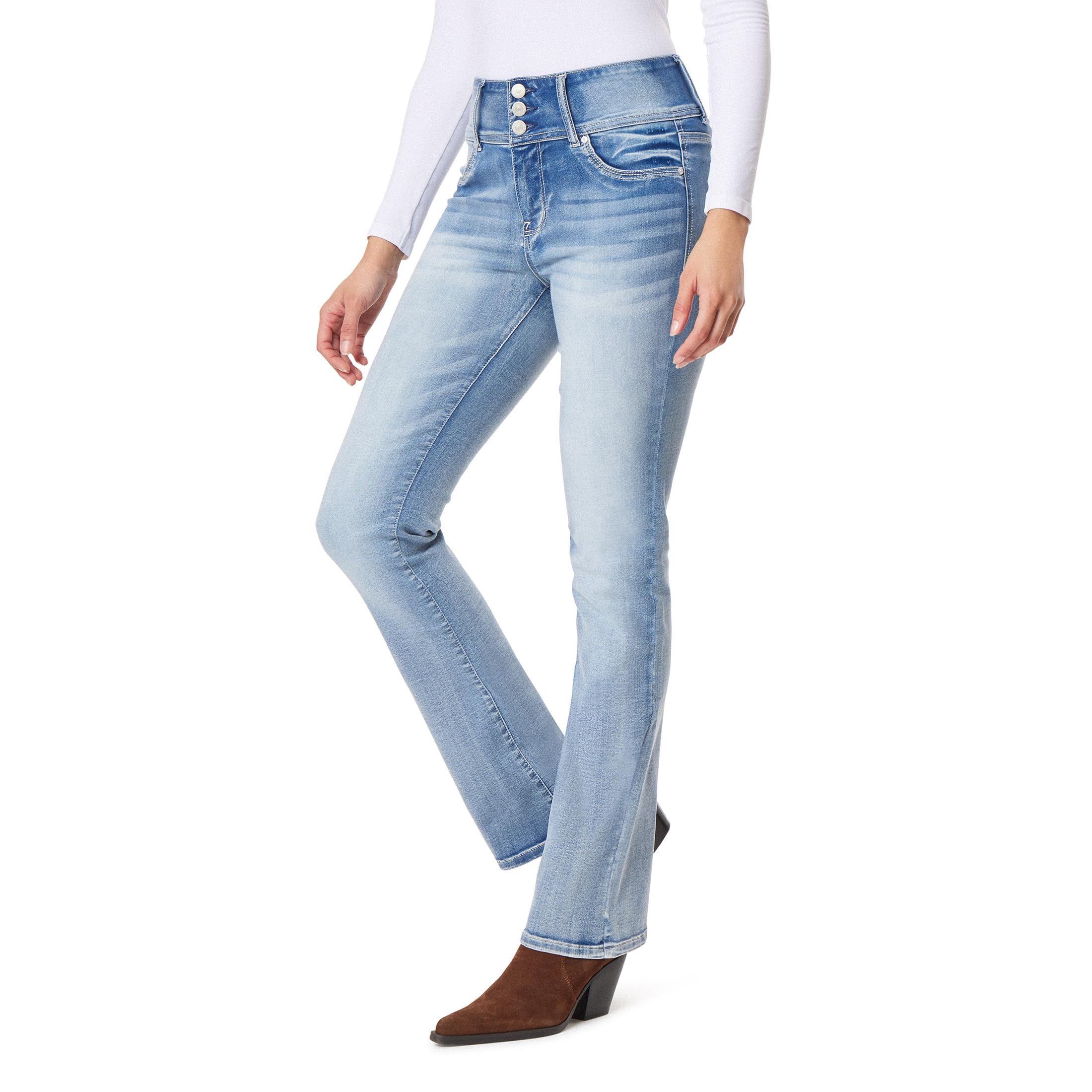 WallFlower Women's Sassy Bootcut High Rise Insta Soft Juniors Jeans Jeans