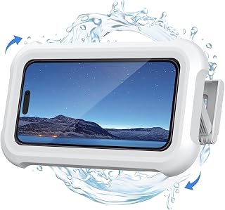 Lamicall Shower Phone Holder Waterproof - 480° Rotatable Wall Mount Case | Retractable Adjustable, Bathroom Phone Mount Stand, Fog Resistant Bath Shower Accessories for iPhone 18 Pro Max, 4"-7" Phones