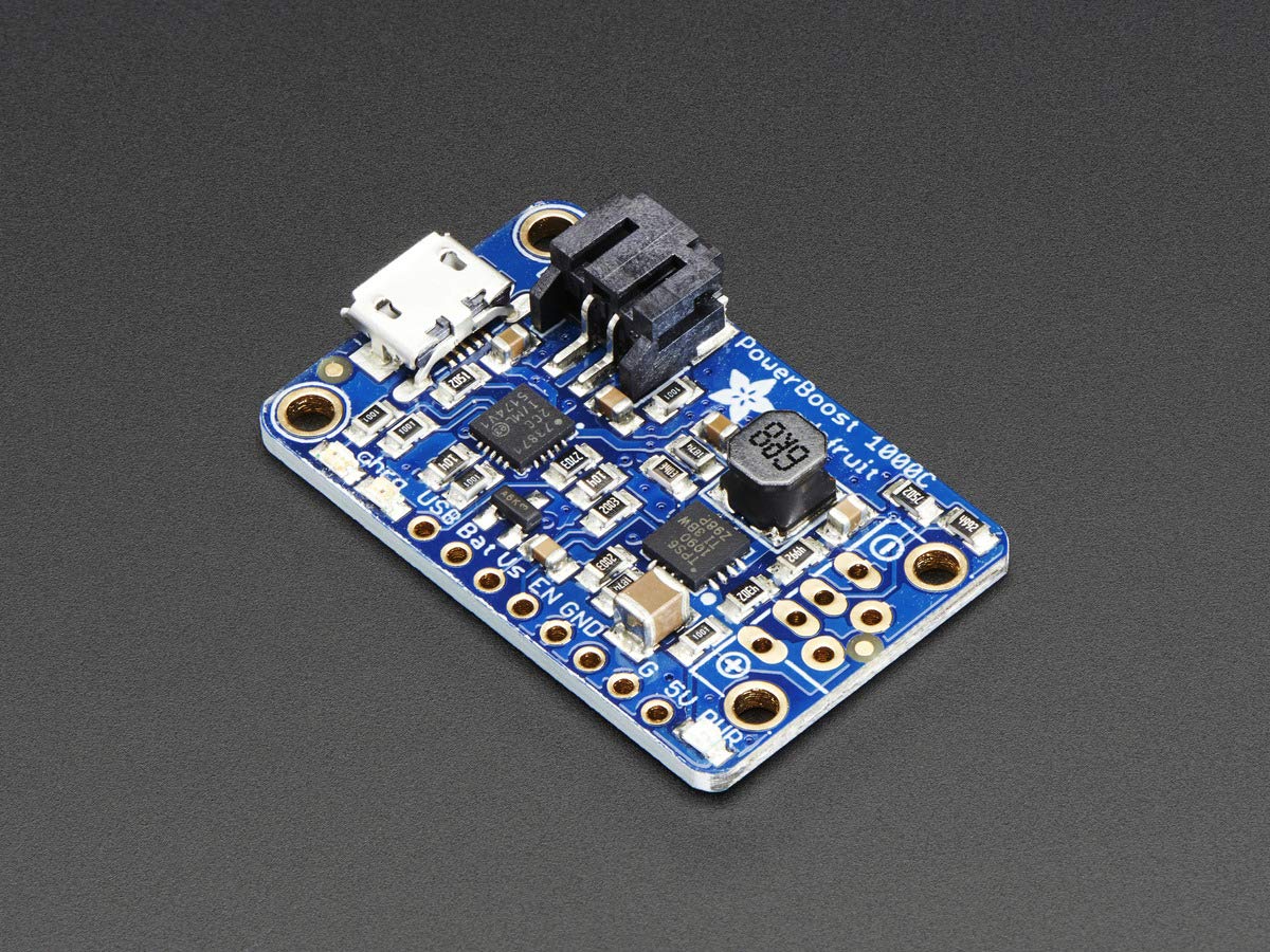 Adafruit PowerBoost 1000 Charger - Rechargeable 5V Lipo USB Boost @ 1A - 1000C [