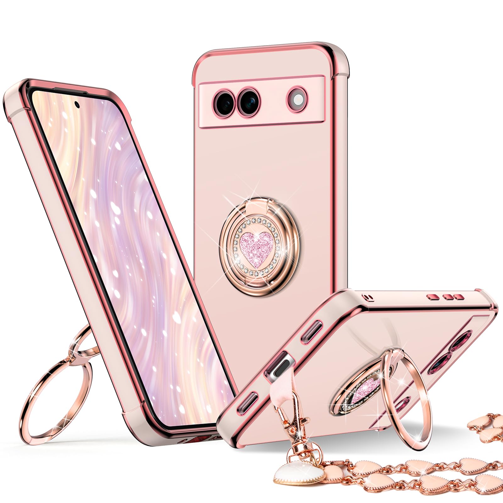 XYZ for Pixel 7A 5G Case with Stand, Phone Case with Double Ring Kickstand, Wome