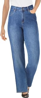 Woman Within Perfect Relaxed All-Cotton Denim Five-Pocket Jeans