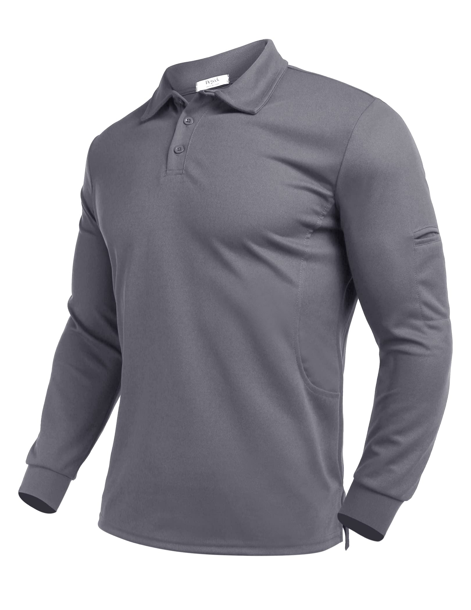 Deyeek Men's Polo Shirts Long Sleeve Golf Polo Shirts for Men Quick Dry UPF 50+ 