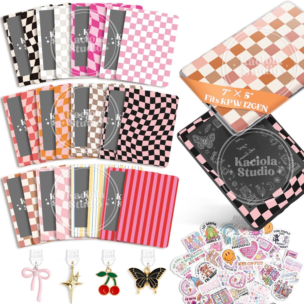 KACIOLA STUDIO 24PCS Warm Color Skin for E-Reader, and 4PCS Type C Charms for E-
