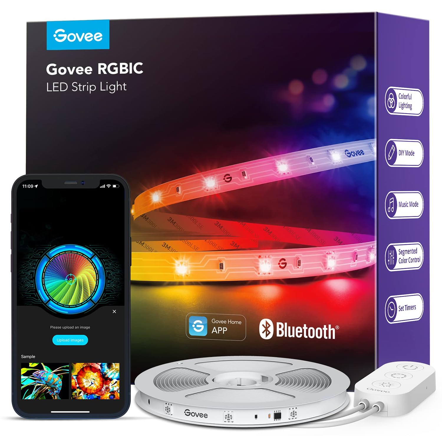 Govee 16.4ft RGBIC LED Strip Lights, LED Lights for Bedroom, APP Control | DIY M