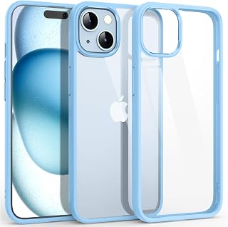 Supdeal Anti-Seismic Clear Case for iPhone 15 Plus, [Anti-Yellowing Case] [10 Feet Drop Protection Case] Four Corner Airbags Case Cover, 6.7 Inches, Blue