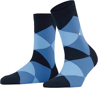 Burlington Women Bonnie Socks Breathable Sustainable Organic Cotton Flat Stitching Toe Argyle Pattern Fashion One Size Gift Ideas 1 Pair