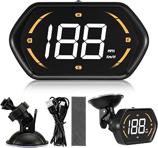 Digital GPS Speedometer HUD for Cars,Real-Time MPH Heads-Up Display | Auto GPS Speedometer, with USB Charger & Suction Cup Mount,Plug & Play for All Cars