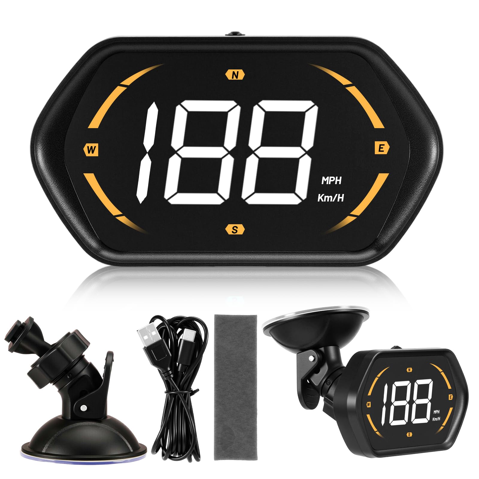 Digital GPS Speedometer HUD for Cars,Real-Time MPH Heads-Up Display | Auto GPS S