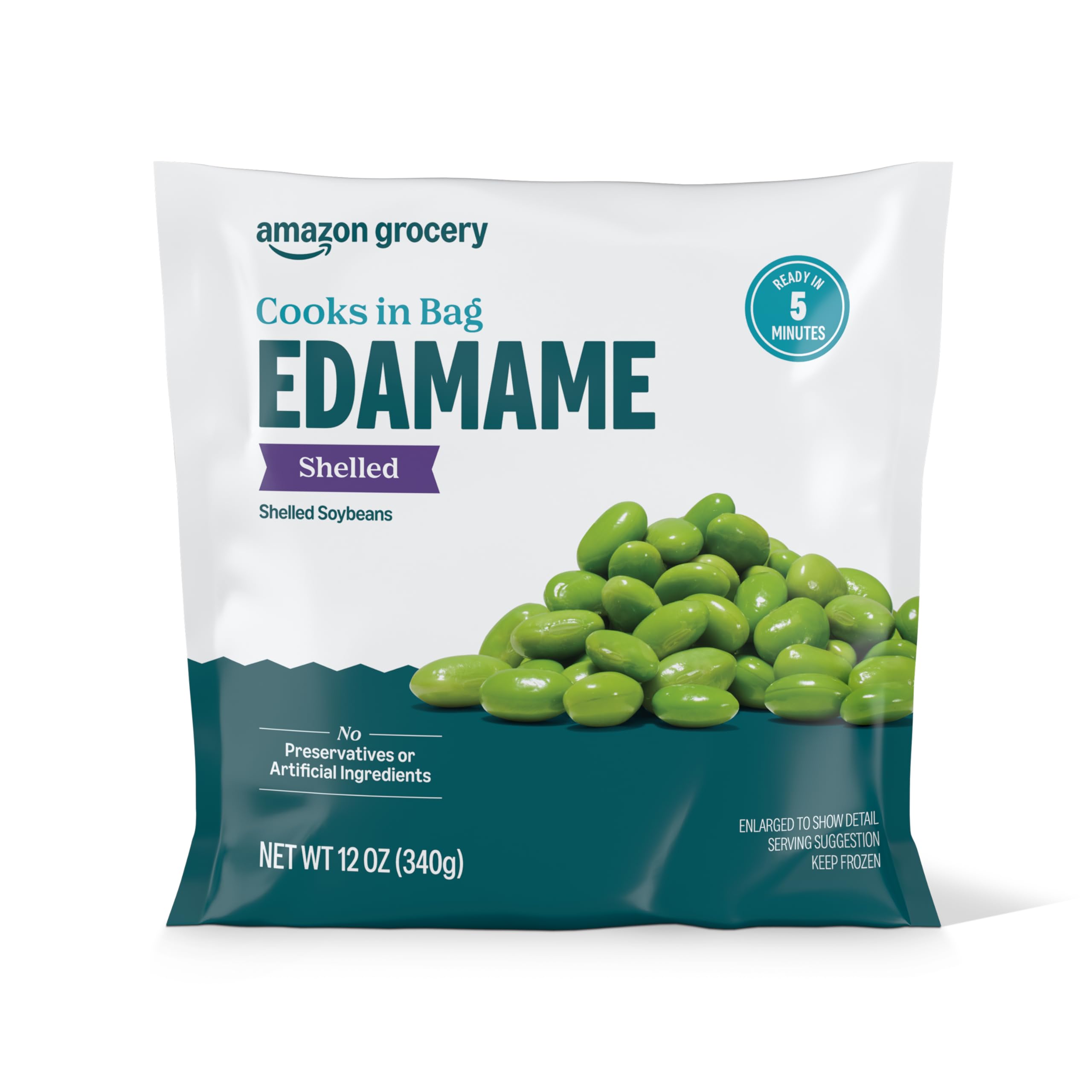 Amazon Grocery, Shelled Edamame, 12 Oz, Frozen (Previously Happy Belly, Packagin