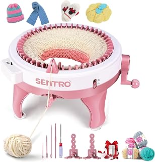 SENTRO Knitting Machine 48 Needles, Smart Circular Knitting Machine, Double Knitting Loom Machine for Adults Beginners,DIY Knitting Board Rotating Machine for Hat, Scarves, Socks