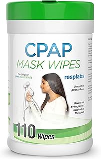resplabs CPAP Mask Wipes, 110 Count Unscented - Safe for All CPAP Masks, Cushions, and Supplies - Daily Use Cleaning Wipes
