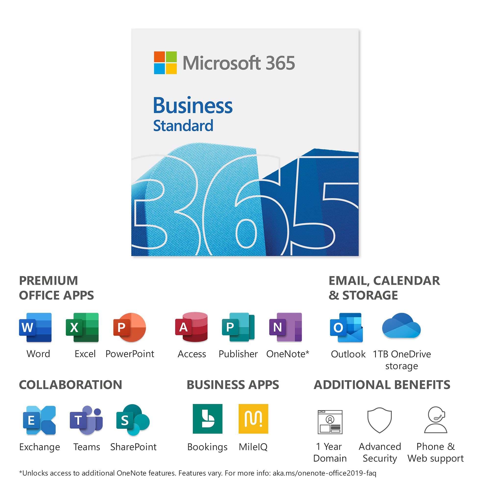 Microsoft 365 Business Standard | 12-Month Subscription | 1 person | Word, Excel