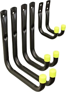 keypak Universal Heavy Duty Garage & Outdoor Storage Hooks Set (6 Pack) | 30Kg Load Capacity per hook. Rust Resistant