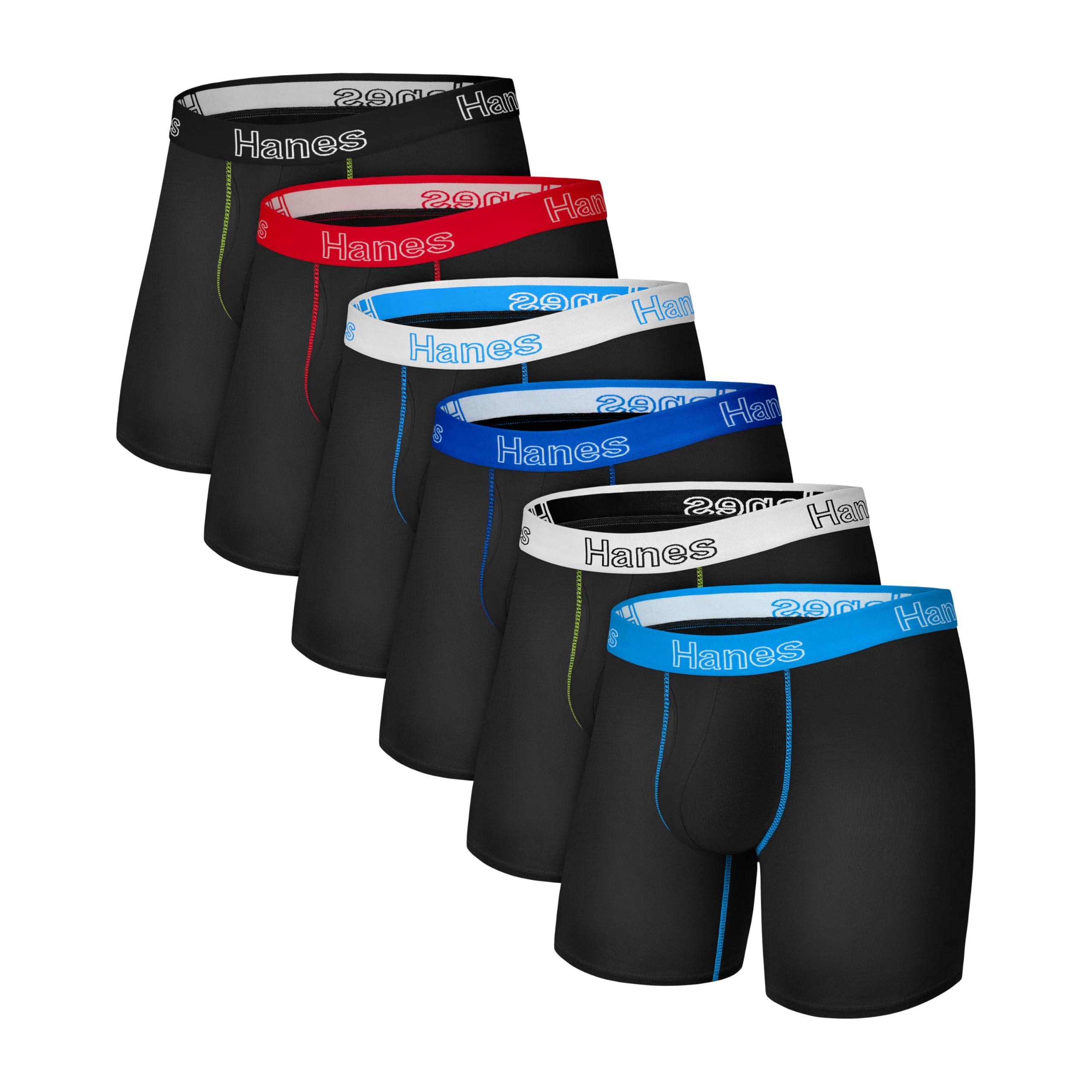 Hanes Men's Boxer Brief Underwear Pack, Stretch Cotton Boxer Briefs for Men, Moi