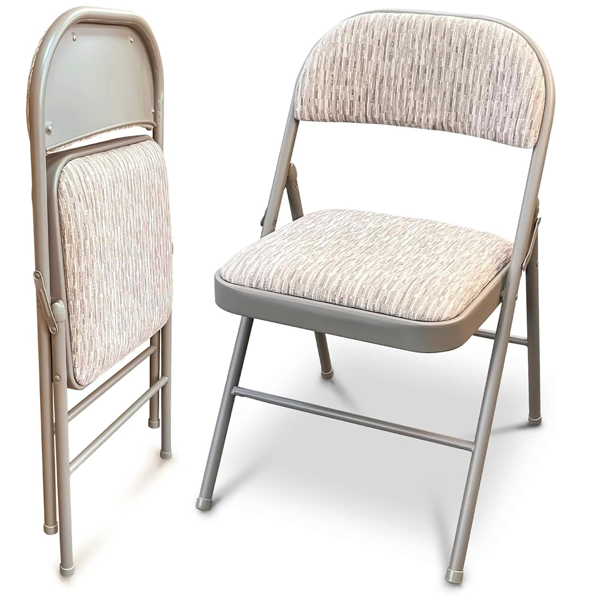 JupiterJX Deluxe Fabric Padded with Heavy Duty Steel Metal Frame, Back Rest Fold