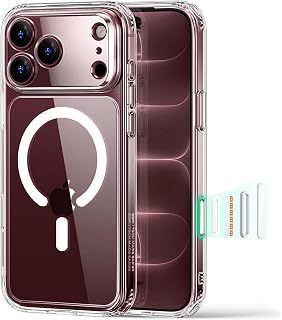 ESR Classic Hybrid Cover for iPhone 18 Pro/17 Pro, Transparent | Long-lasting anti-yellowing ultra-thin, MagSafe compatible, 3X military protection, magnetic case