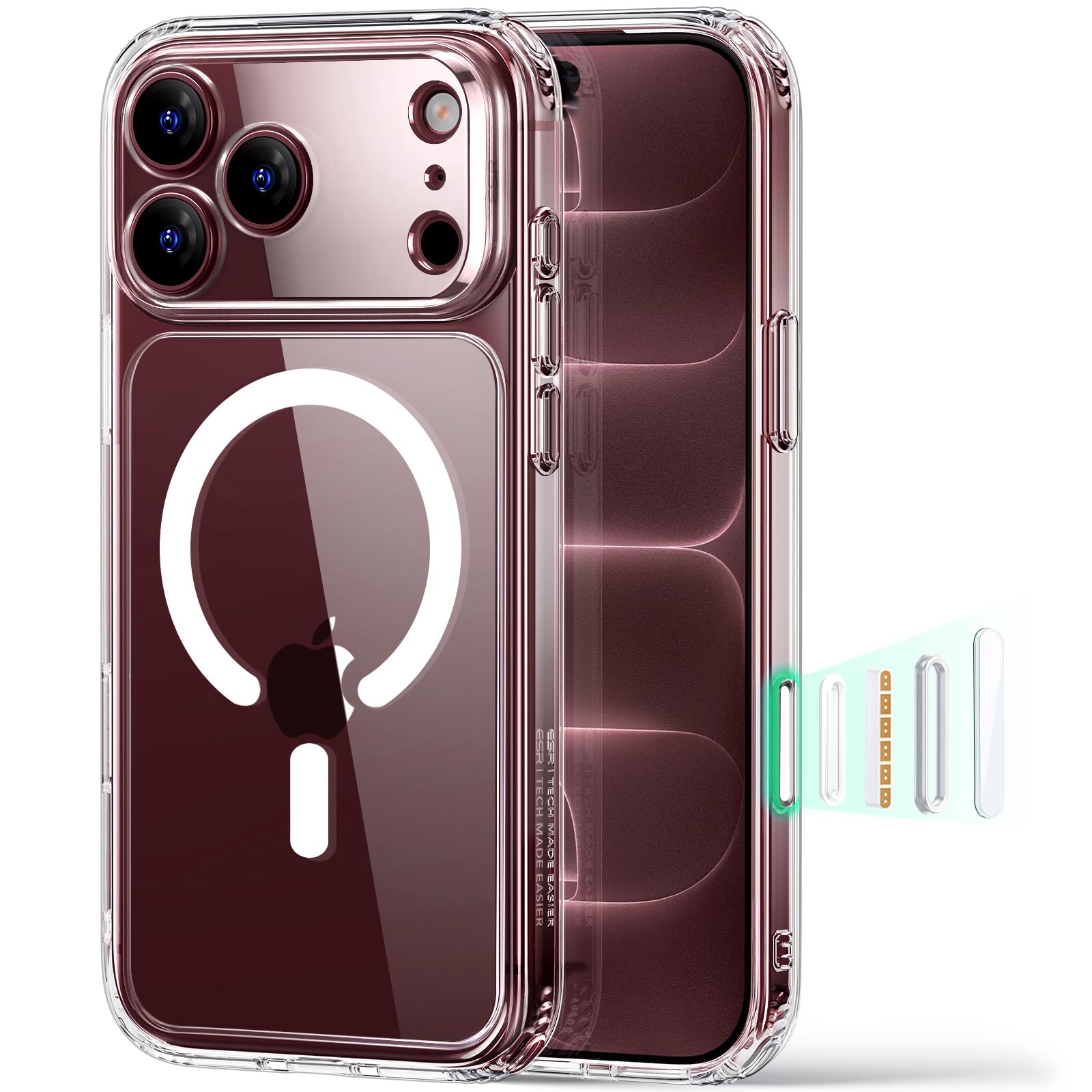 ESR Classic Hybrid Cover for iPhone 18 Pro/17 Pro, Transparent | Long-lasting an