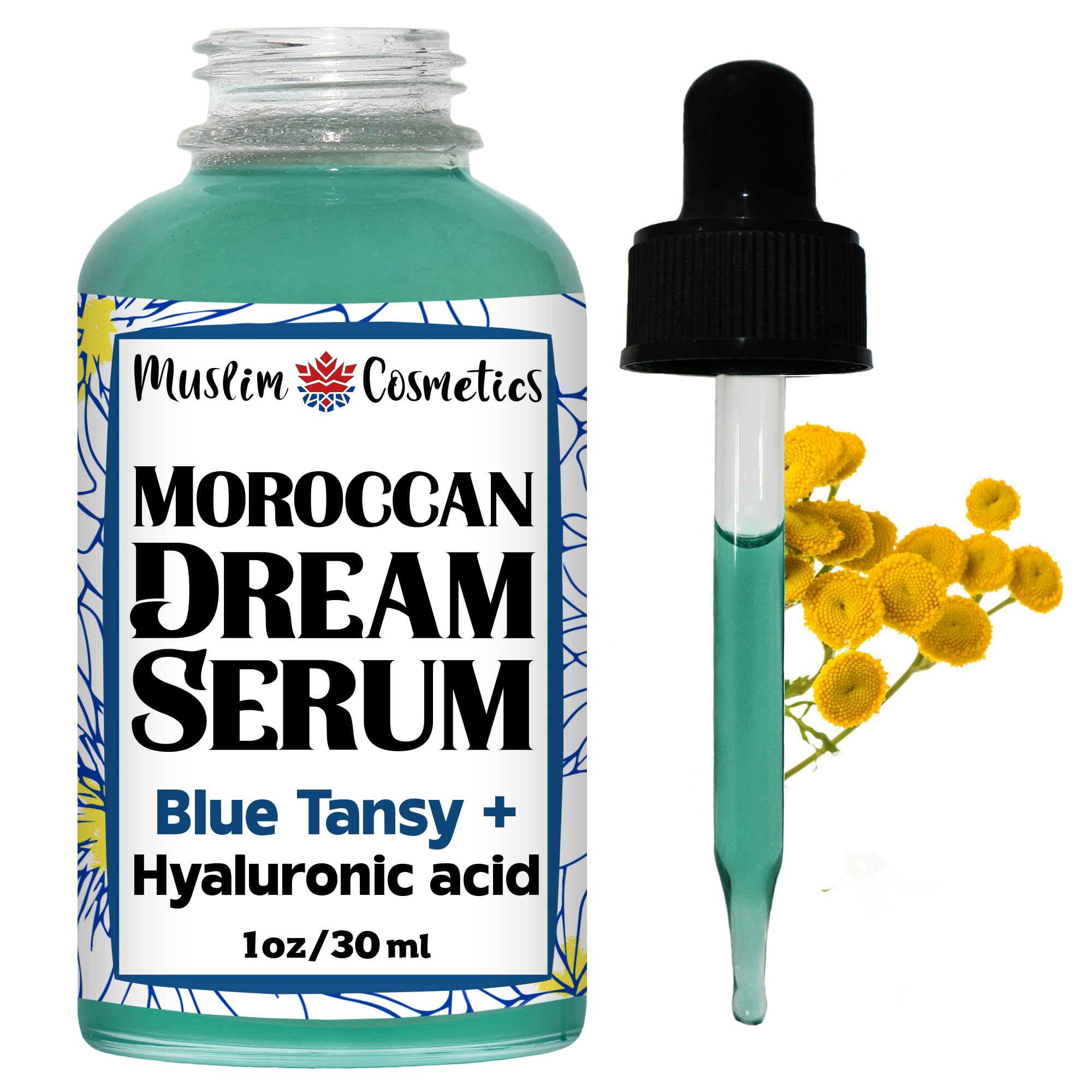Moroccan Blue Tansy Serum | Hyaluronic Acid | Glowing Oil-Based Elixir 30ml