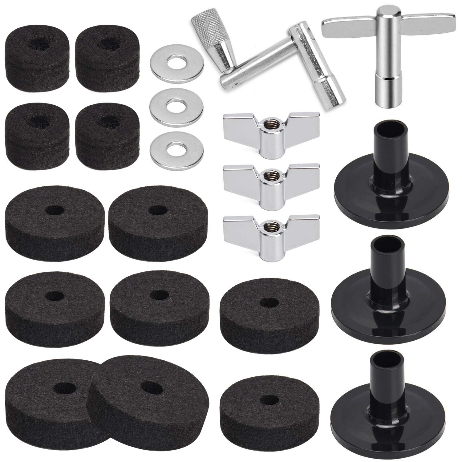 Facmogu 23PCS Cymbal Replacement Accessories, Cymbal Stand Felts, Drum Felt Pads