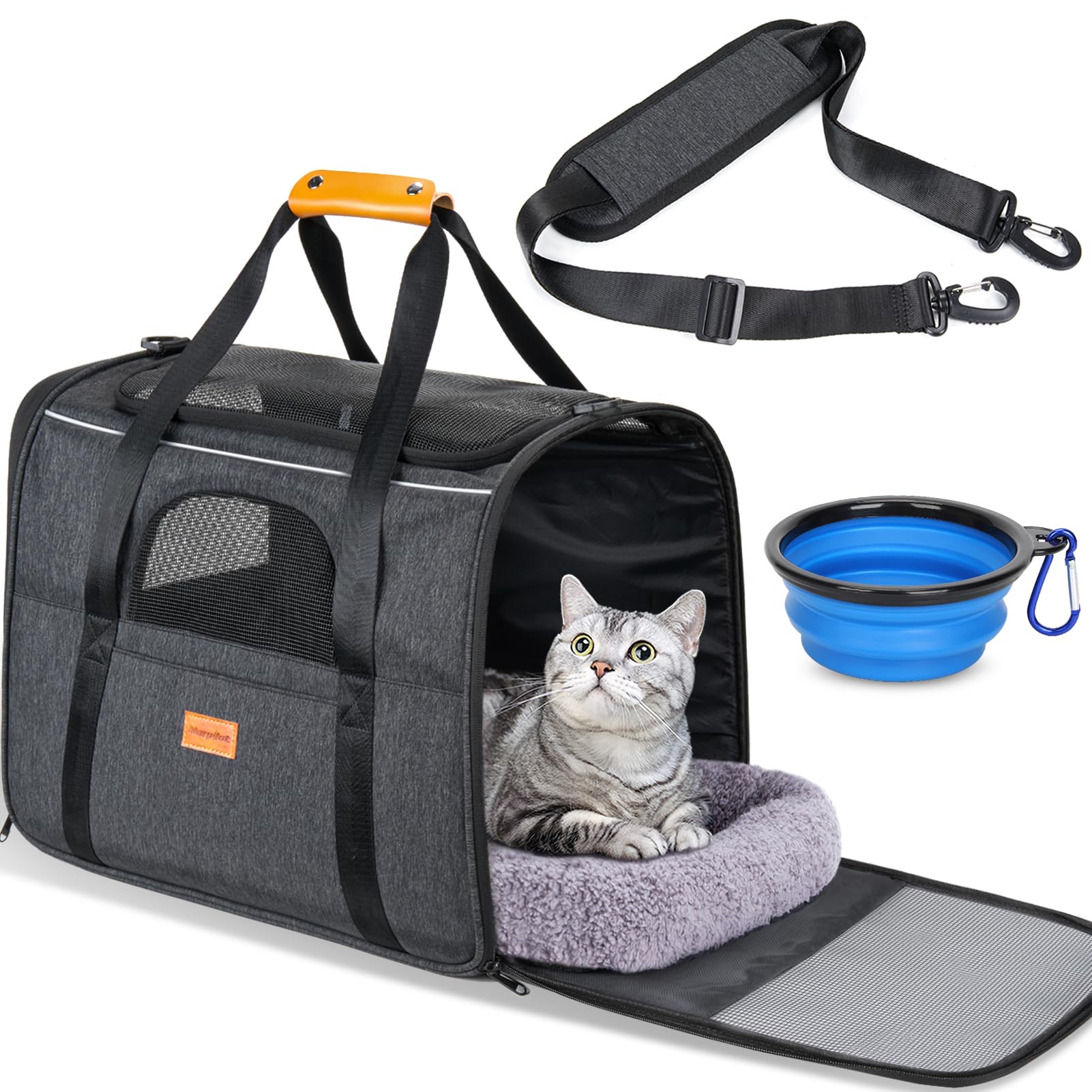 Morpilot Cat Carrier Soft for Large Medium Cats and Puppy up to 20lbs | with Dua