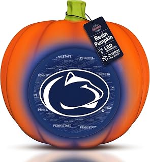 Sporticulture NCAA LED 3D Logo Resin Pumpkin Sports Décor | Officially licensed lenticular lighted team, thanksgiving season tabletop decor for office, game room, and fan spaces | 10 in