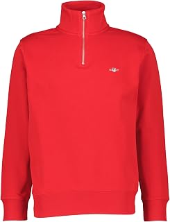 GANT Men's Regular Shield 1/4 Zip Sweatshirt, Bubblegum Pink