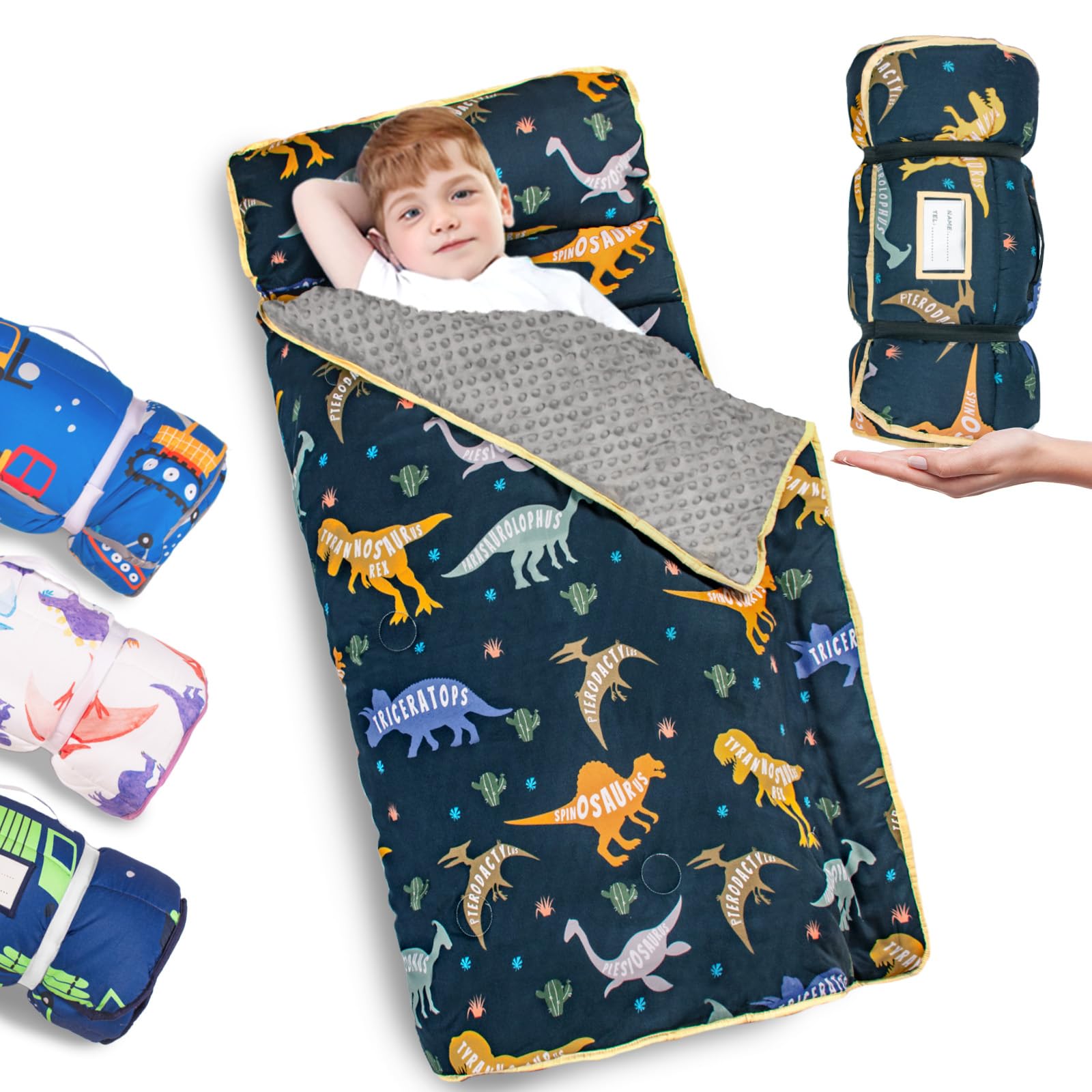 Primlect Toddler Nap Mat with Pillow, Thickened Extra Large Sleeping Bag | 55''x