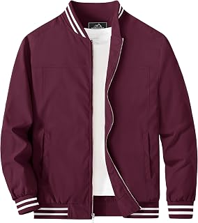 MAGCOMSEN Men's Bomber Jacket Lightweight Windbreaker Stylish Casual Jacket