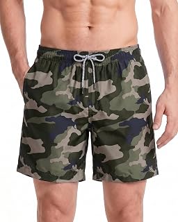 MaaMgic Men's Swim Shorts Fast Drying Beach Surfing Swimming Trunks Multi-Functions Home Workout with Mesh Lining with Mesh Lining