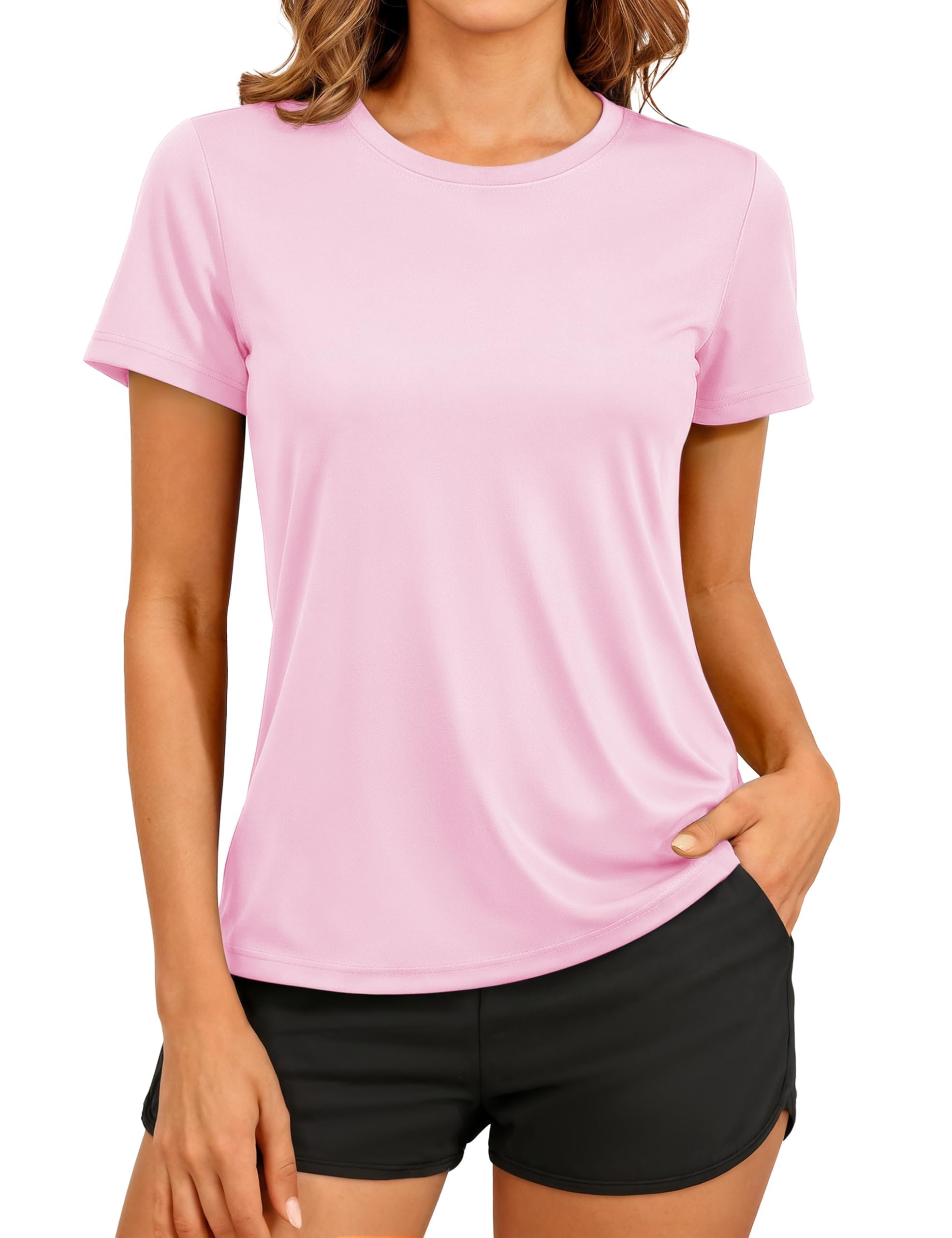 TACVASEN Women's T-Shirt Short Sleeve Outdoor Sport Shirt Quick Dry UV Protectio
