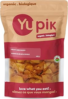 Yupik Organic Dried Mango, Diced, 450 g, Non-GMO, Vegan, Gluten-Free, Kosher, Tropical Dried Fruits, Thin Mango Slices Cut in Pieces, No Sugar Added, Sulphite-Free, Healthy Snacks, Tasty Topping