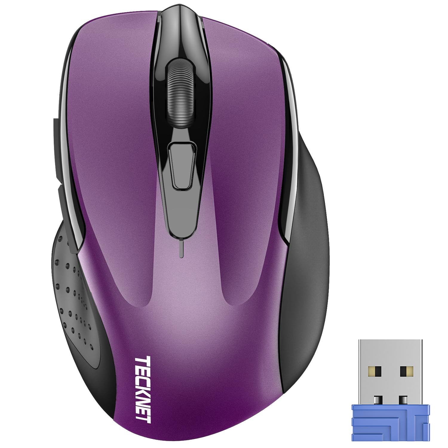 TECKNET Wireless Mouse, 2.4G Ergonomic Computer Mouse, 2600 DPI, Purple | Ergono