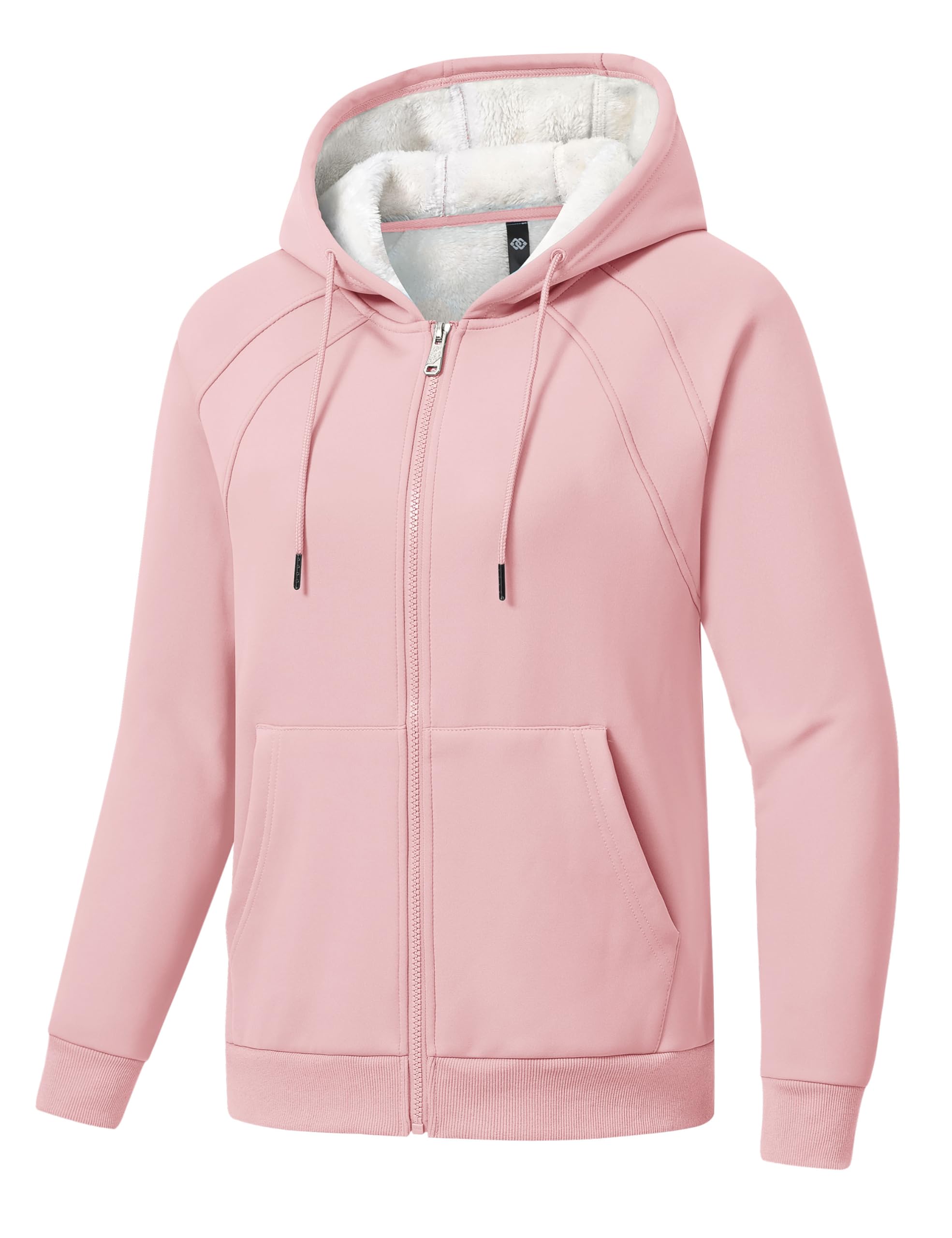MoFiz Zip Up Hoodie Women Fleece Lined Jackets Winter Coats With Pocket
