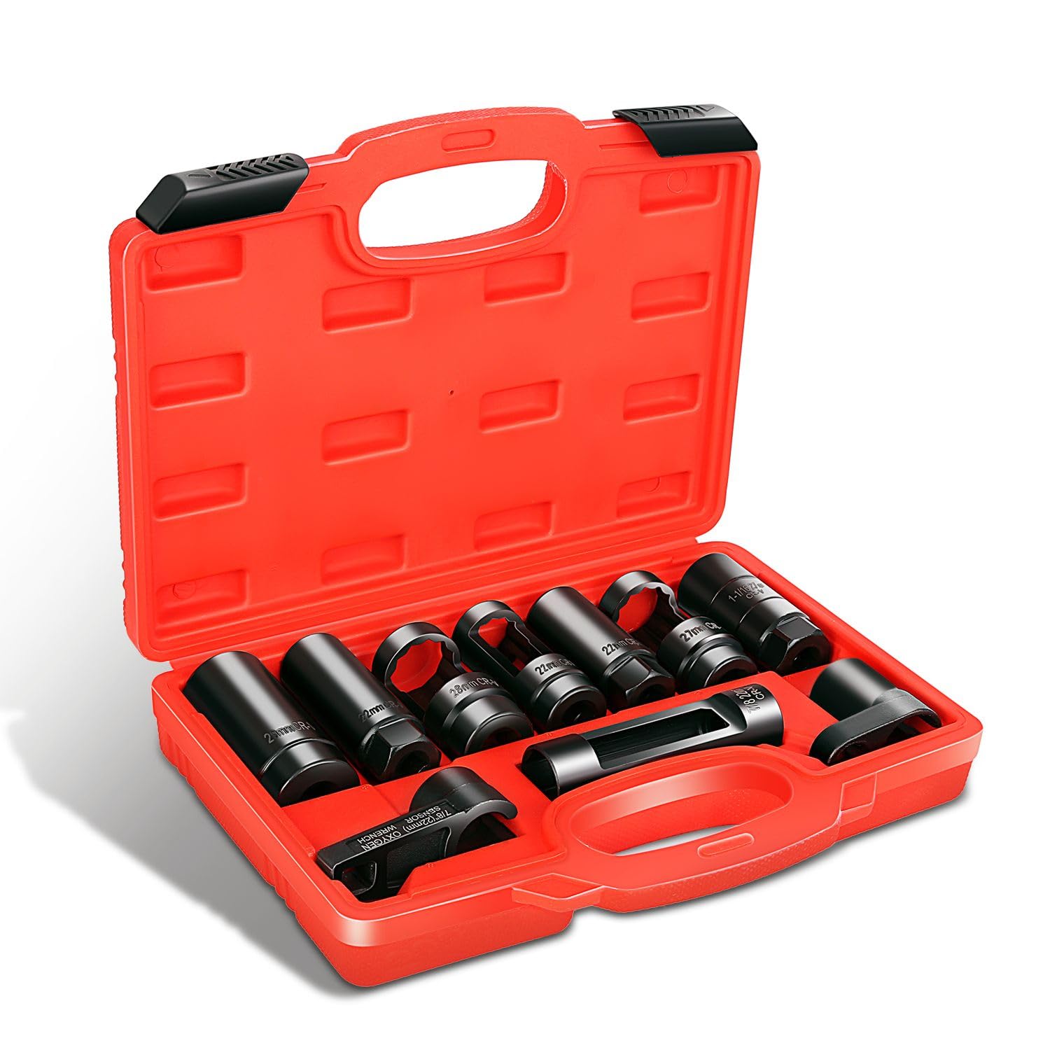 DNA MOTORING 10pcs Professional Oxygen Sensor Socket Removal Tool Set Oxygen Sen