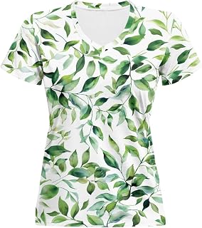 Women Summer Casual Short Sleeve V Neck T Shirts Plus Size Athletic T Shirts Graphic Tee Tops XS-5XL