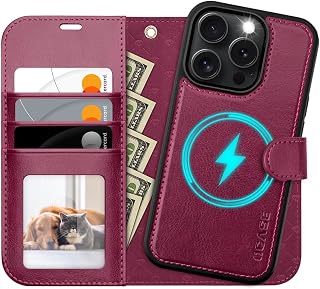 OCASE 2 in 1 Detachable Magnetic Case for iPhone 16 Pro Burgundy