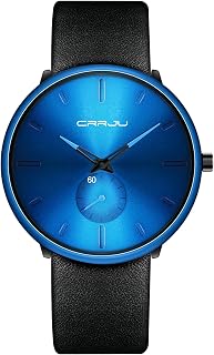 Mens Watches Ultra-Thin Minimalist Waterproof-Fashion Wrist Watch for Men Unisex Dress with Leather Band