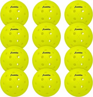 Franklin Sports X-40 Outdoor Performance Pickleballs - 12 Pack Bulk - USA Pickleball Approved - Optic - Official Ball of US Open Pickleball Championships