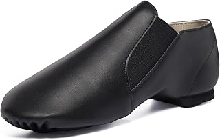 Dynadans Unisex PU Leather Upper Slip-on Jazz Shoe with Elastics for Women and Men's Dance Shoes UG