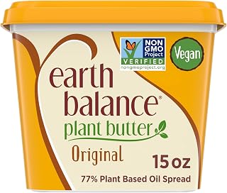 Earth Balance Original Buttery Spread, Vegan and Gluten Free, 15 oz. | Vegan; gluten-free; fits a low carb lifestyle; 0g of added sugar; great for cooking, baking & spreading on toast